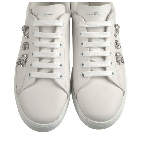 Salvatore Ferragamo white and silver embellishment, brand new, never worn, size - Picture 7 of 9